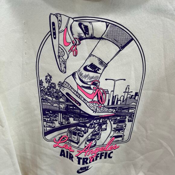 Nike Los Angeles Cream Air Traffic Hoodie Sweatshirt Women's Size Medium DJ5313 - Picture 2 of 10